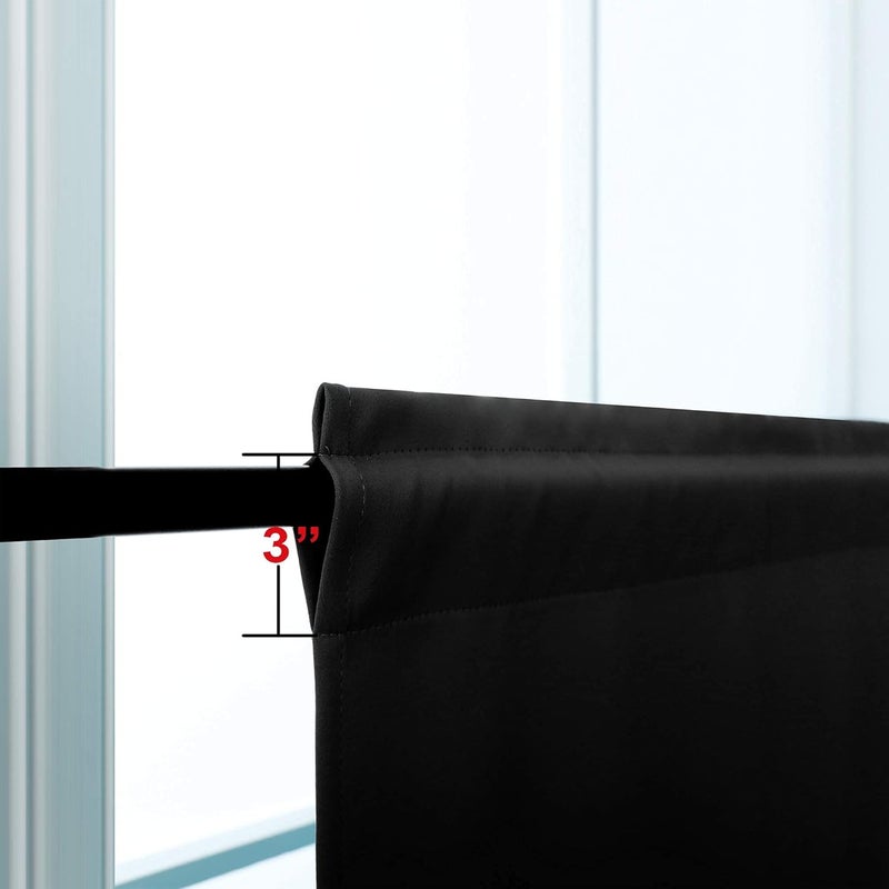 KOUFALL Black Valances for Windows,Blackout Valance Curtains for Kitchen Bathroom,18 Inch Length - Image 5